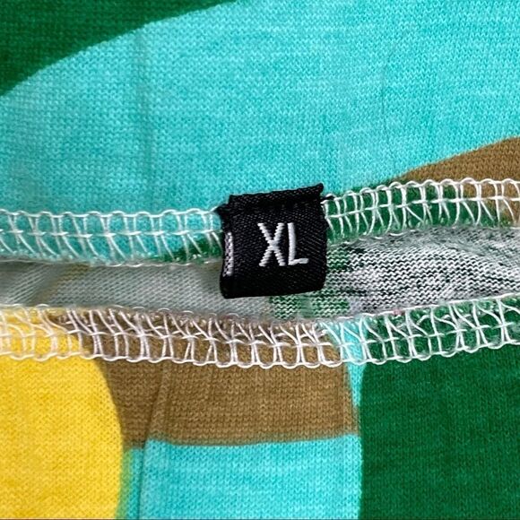 Multicolor Print Patchwork A-line Midi Skirt Size XL - Picture 5 of 11